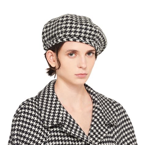 miu miu beret|Black Shetland Wool Beret .